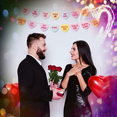 20 חבילה של Valentines שיחה לבבות קישוטי גרלנד - קישוטי לב ממתקים, עיצוב יום האהבה | קישוטים לעץ ולנטיין,